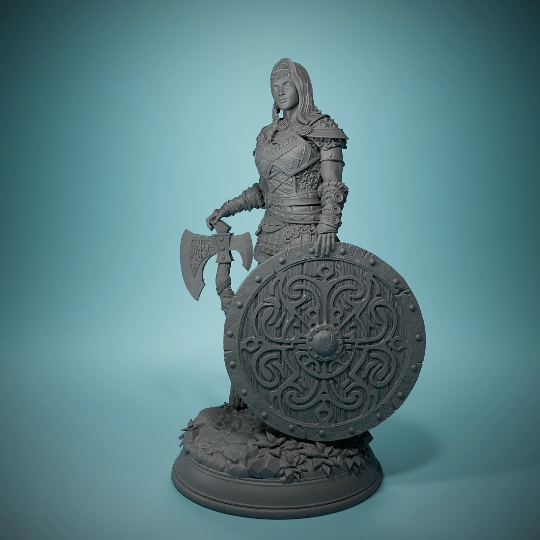 Elite Shieldmaiden Freya o Temido D & D Miniatura Resina Tabletop Miniaturas, perfeito para jogos de mesa e RPG