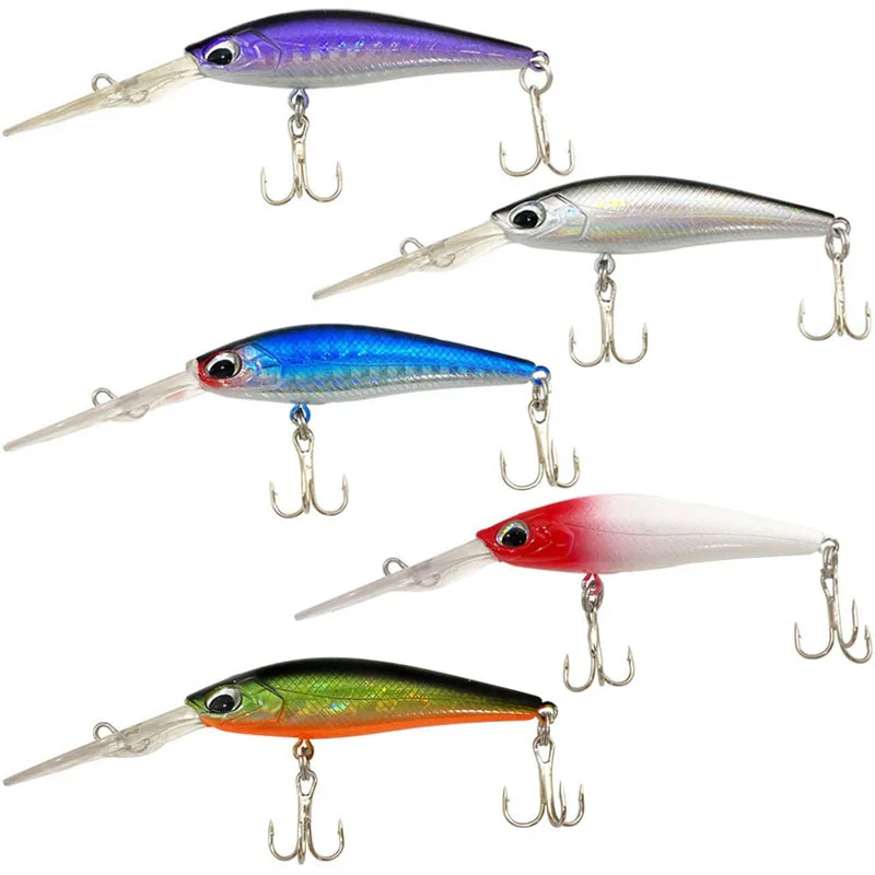 Artificial Bait Realistic Looking Increase Fishing Rate Treble Hook Crank Fishing Lures Deep Water Hard Wobbler Bait