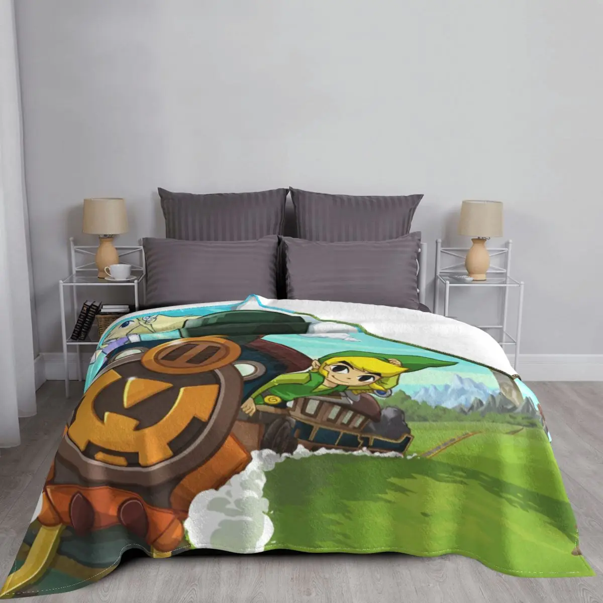 Game Z-Zelda Link Cartoon Blanket Velvet Textile Decor Breathable Lightweight Throw Blankets for Bed Car Bedspreads