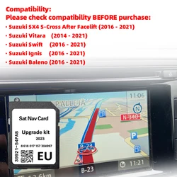 Naving Map GPS SD Card Navi 2022 Swift Sx4 S-Cross Vitara 54PA8 for Suzuki Slda Bosch Cover France UA UK England Poland Germany