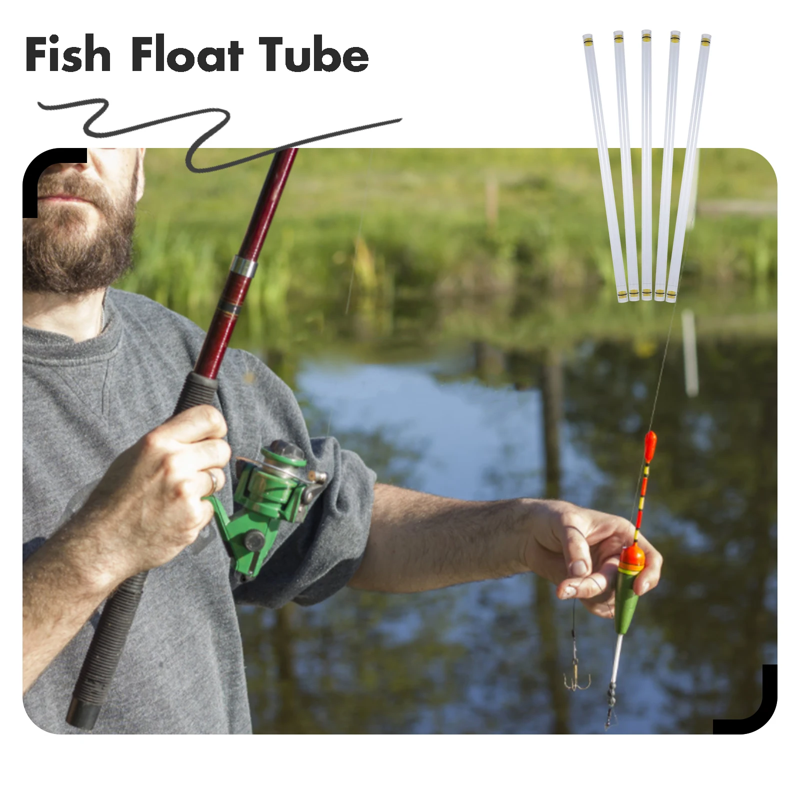 5 Pcs Fishing Gear Buoy Tube Accessories Bait Floats Holders Portable Tool Buoy Protection Storage Tube Buoy Pipe Fishing Tackle