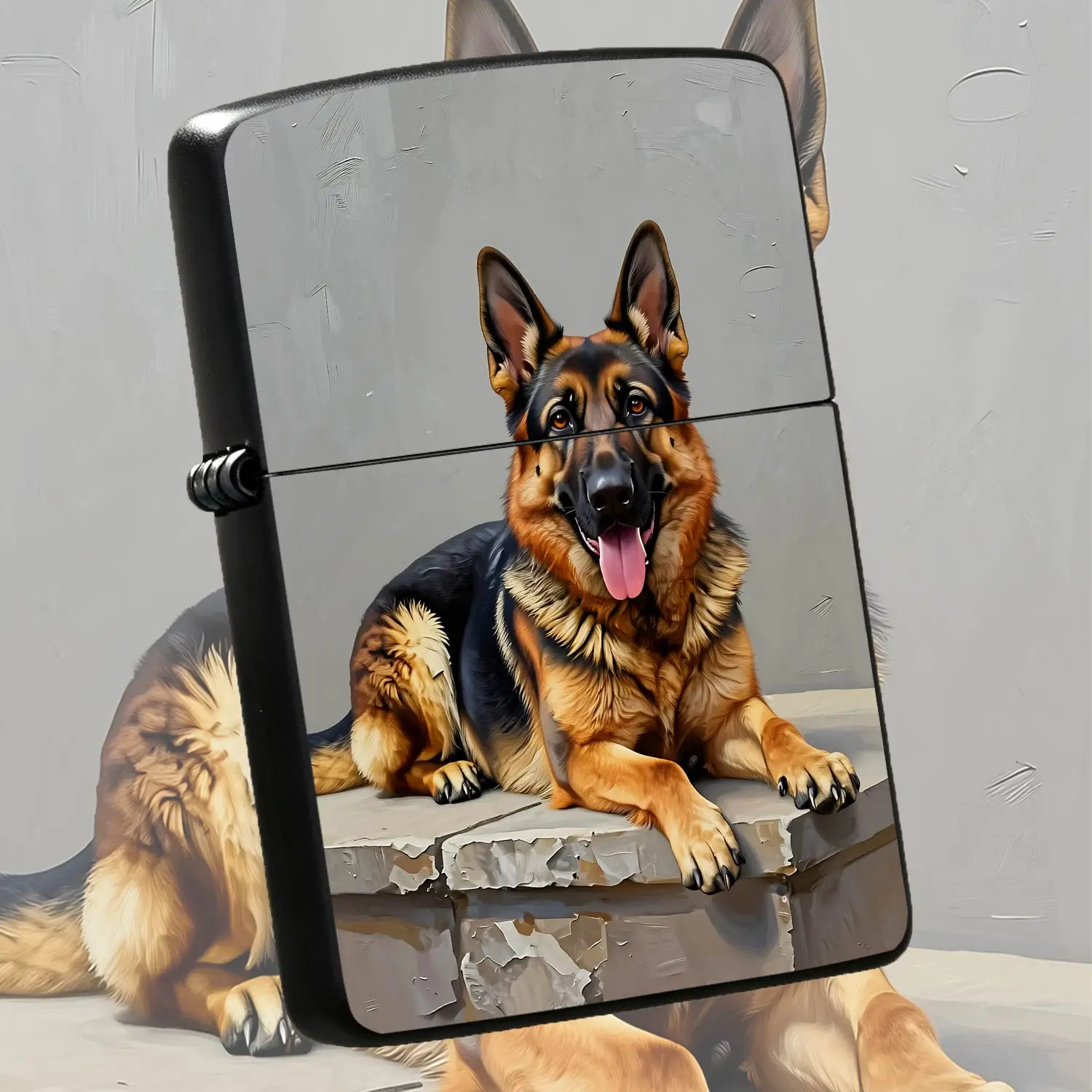 Vibrant Oil Painting Style German Shepherd Themed Portable Lighter, Artistic Cute Pet Inspired Accessory, Suitable for Daily Commutes, Outdoor Camping and All Scenarios, Thoughtful Unique Holiday Gift for Dog Lovers, Exq A Humorous And Inte