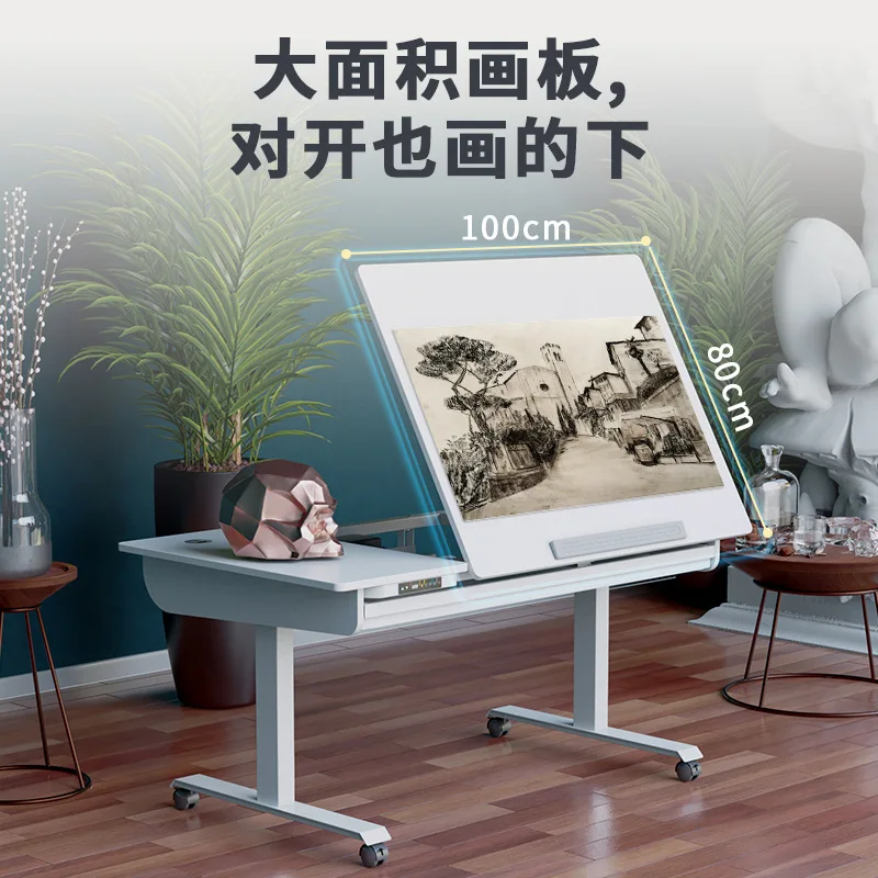 Painting table for primary school students, painting table, calligraphy table, electric lifting study table