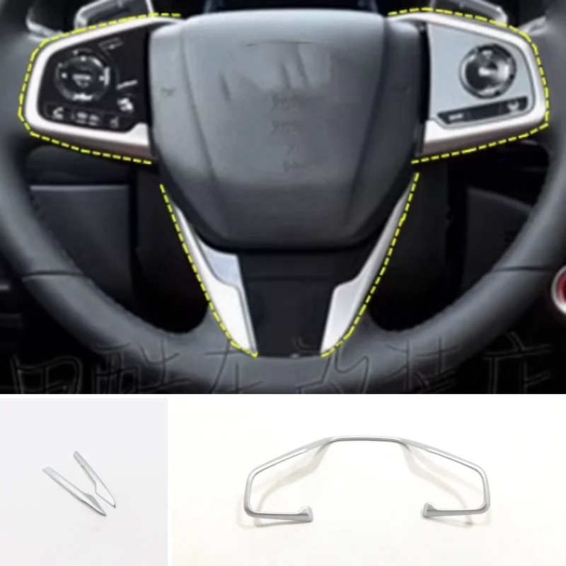 Car Interior Decorative Lines For Honda Crider Civic Breeze CRV 2019-2022 Car Steering Wheel Trim Control Button Frame Cover