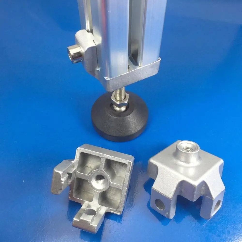 Aluminum Profile Joint Block For Industrial Workstation Frame Caster Foot Mounting Connector Hardware 2020 3030 4040