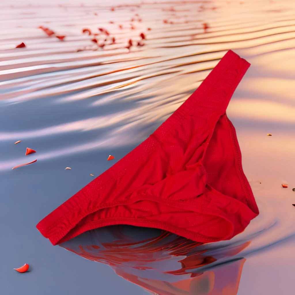 

2025 men's ice silk underwear breathable sexy small triangle mesh comfortable thin cool elastic low waisted thong