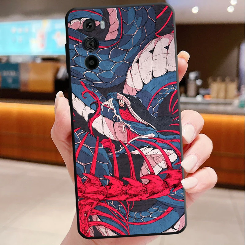 

Japanese Style Art Wave Phone Case For Motorola Edge 60 50 40 Pro 60 50 40 30 Ultra Neo Fusion Moto G Play G Stylus G Carcasas