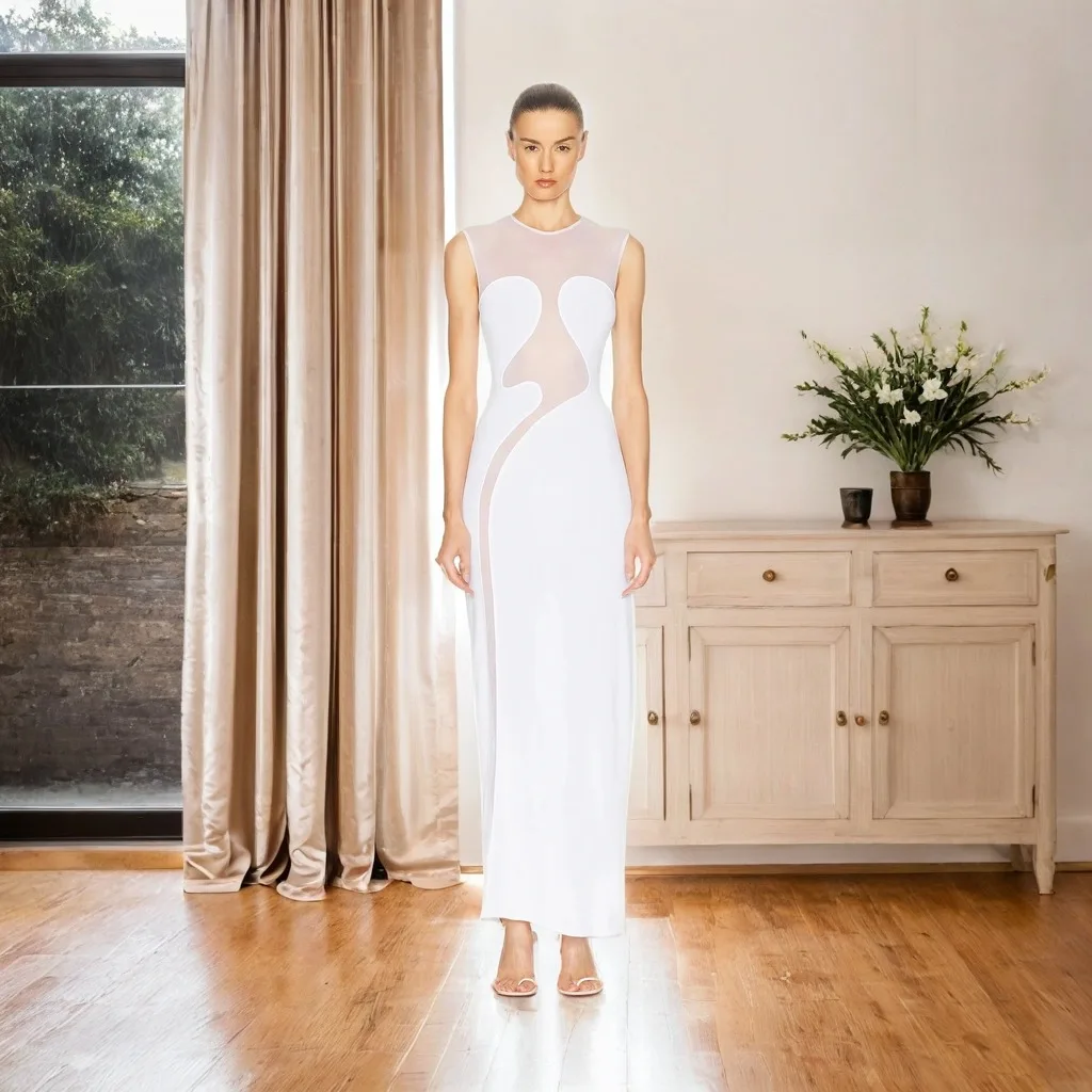 Mulheres elegante curva abraçando bandagem malha maxi vestido sexy emagrecimento sem mangas boate cocktail vestido de festa