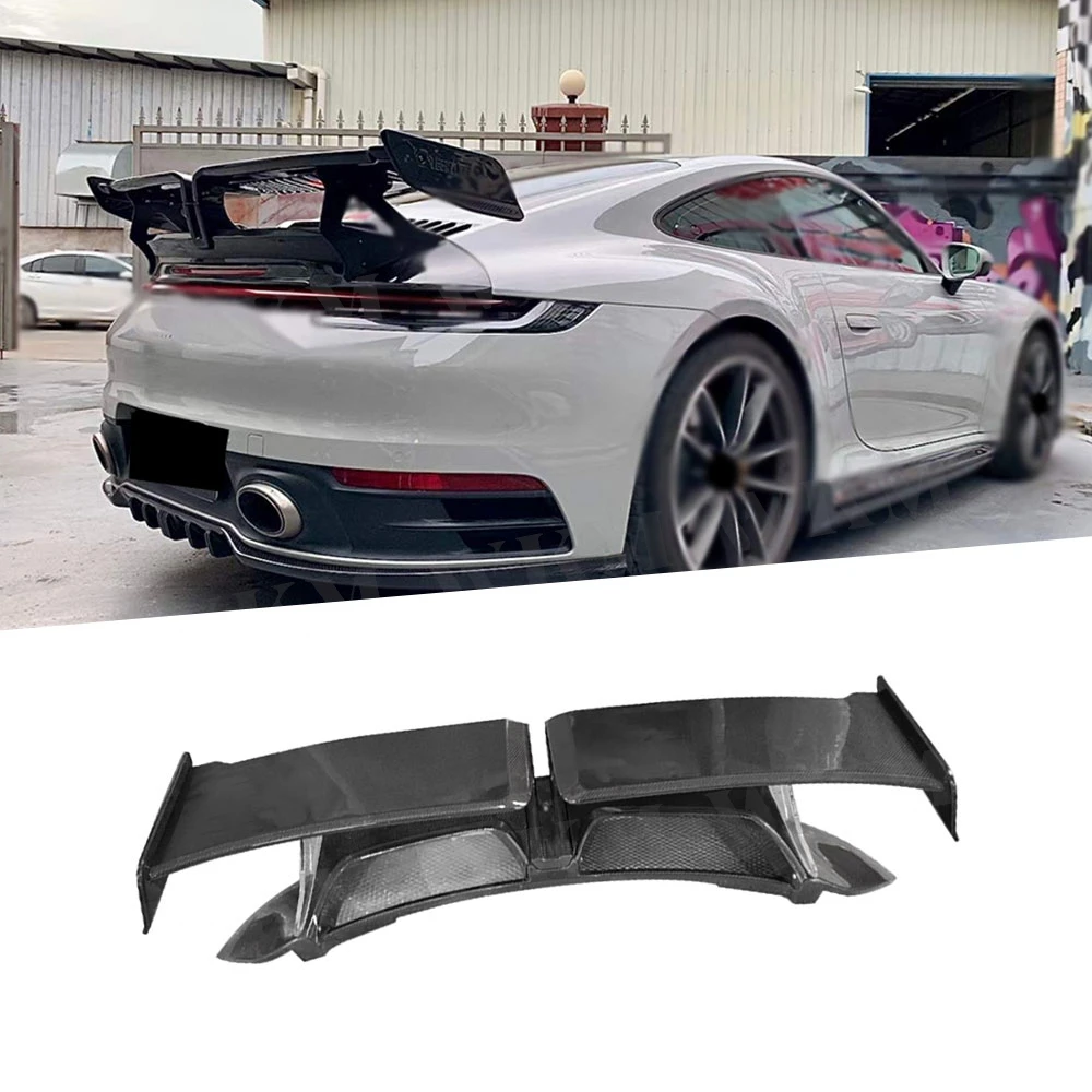 

For Porsche 911 992 Carbon Fiber Car Rear Car Trunk Boot Lip Wing Spoiler Rear Wing Trunk Lip Spoilers Wing Car Body Kit FRP