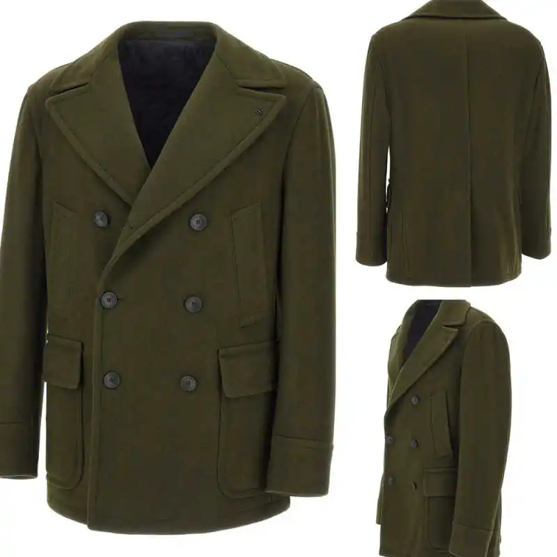 

Classic Man Overcoat Tweed Wool Blend Double Breasted Jackets Tailored Business Office Wear Winter Warm Blazer
