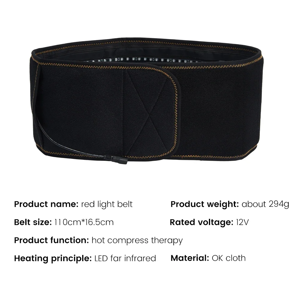 الأشعة تحت الحمراء LED العلاج بالضوء الأحمر الخصر التفاف الكهربائية بالقرب من ضوء الأشعة تحت الحمراء رسالة حزام ساخنة قطني آلام الظهر الإغاثة حرق الدهون