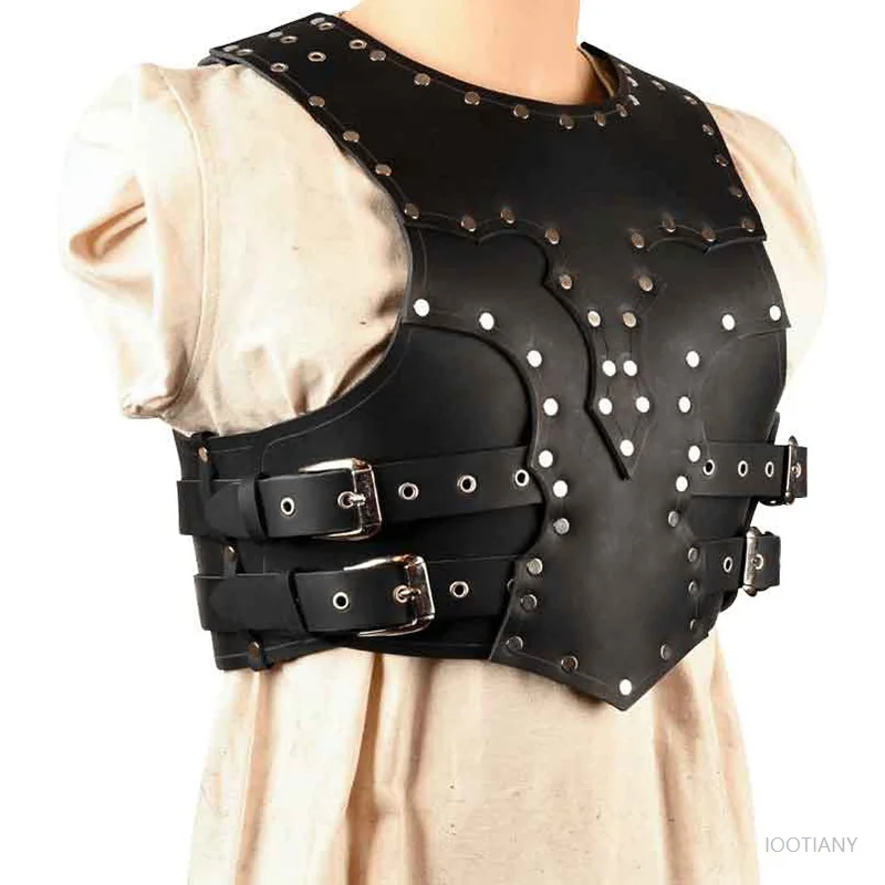 

Medieval Steampunk Leather Armor Breastplate Viking Pirate Knight Gladiator Adult Cosplay Warrior Costume Pu Vest Breastplate