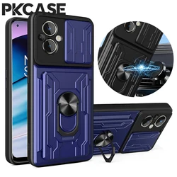 PKCASE Shockproof Push Window Phone Case For One Plus 12 10T Nord N30 N20 CE3 Lite Card Slot Back Cover For One Plus Ace Pro 5G