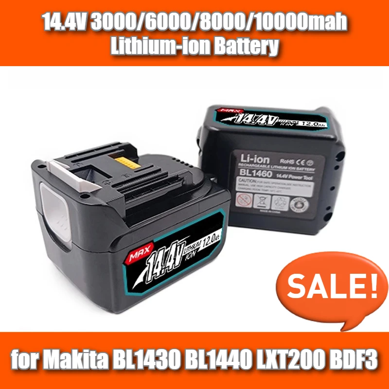 

14.4V Multi-capacity Battery Lithium-ion Battery for Makita BL1430 BL1440 LXT200 BDF3 Rechargeable Batteries