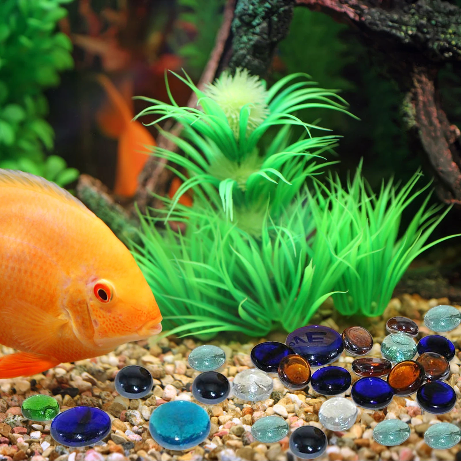 

Mix Aqua Fluorescent Stones 500g Decorative Gravel Beads Fish Tank Aquarium Rocks Pebbles L scaping Gardening