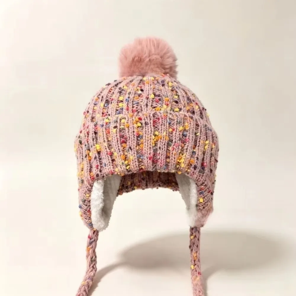 Vintage Warme Strickmütze mit Aufdruck, Wollmütze mit Ohrenschutz, Koreanische Winddichte Lei-Feng-Mütze für Radfahrer – Detail 8