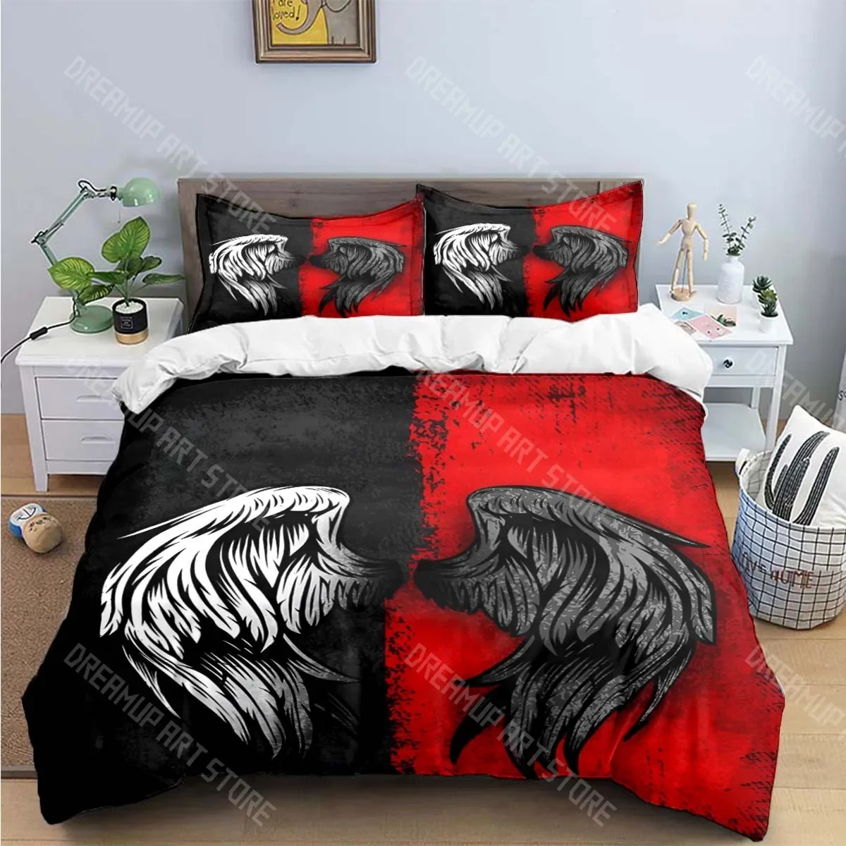 

Exquisite Angel wings printed Bedding Sets exquisite set duvet cover bed comforter set bedding set luxury birthday gift