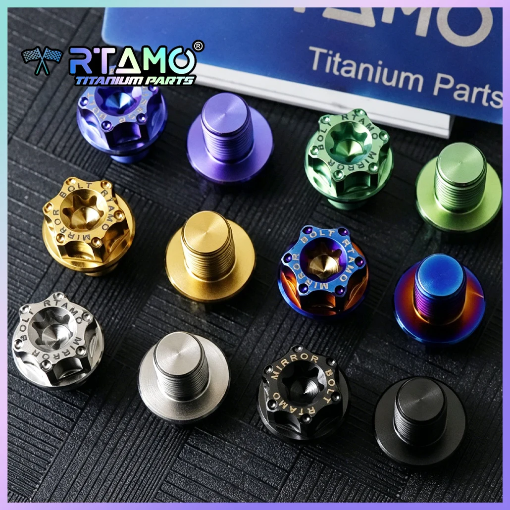 RTAMO M10X15X1.25P Titanium Screws for Motorcycle Rearview Mirror Left/Right Hand Thread