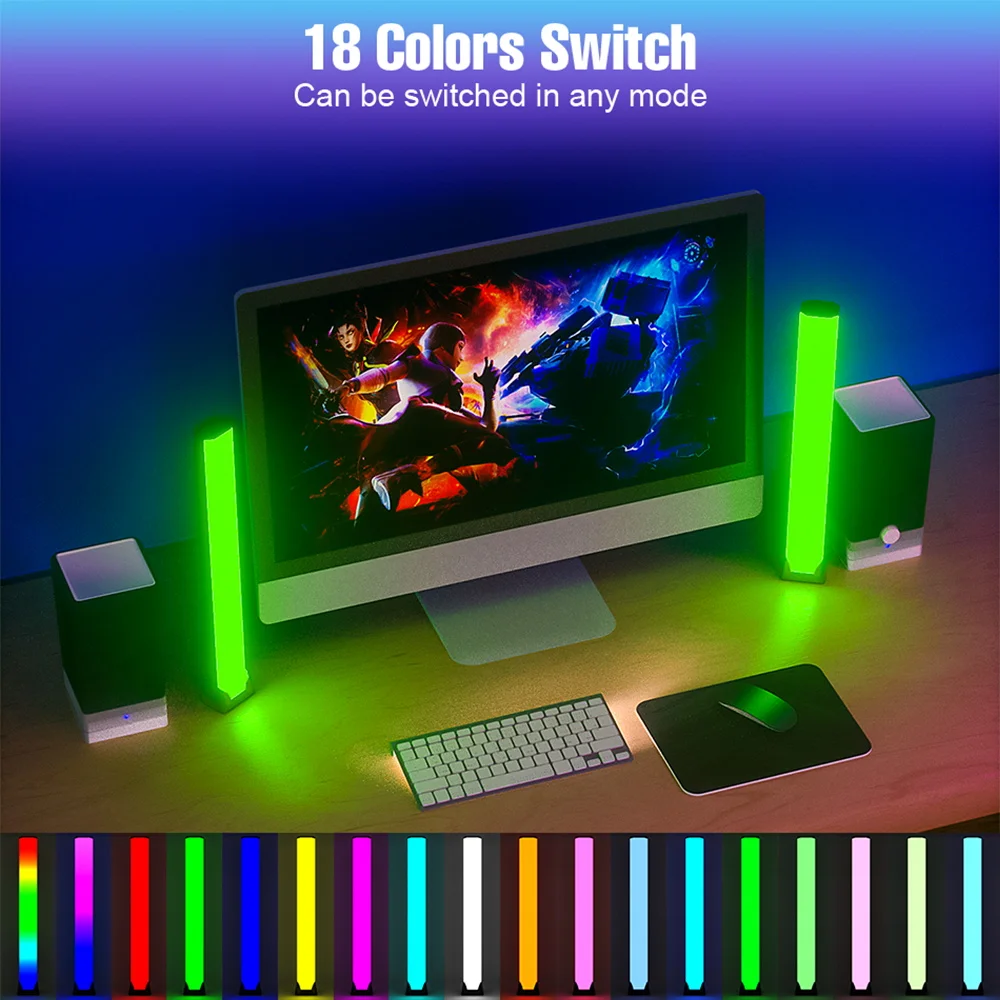 Luci pickup a LED RGB Lampada intelligente con sincronizzazione del ritmo musicale con telecomando IR per la luce notturna dell'atmosfera della decorazione del desktop della sala giochi