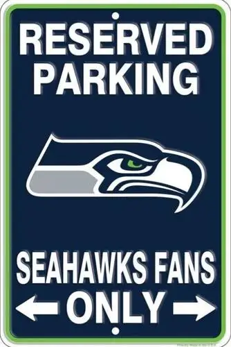 Letrero Metálico con Relieve, Licenciado, para Estacionamiento Reservado, Solo para Fanáticos de los Seahawks