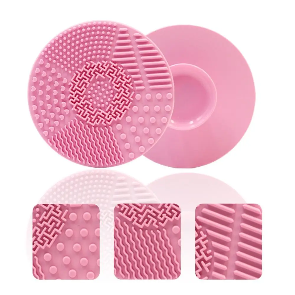 Almohadilla de limpieza de brochas de maquillaje de silicona, accesorios de limpieza de brochas, herramientas de limpieza de cosméticos, cepillo de lavado de belleza redondo, tablero de fregado