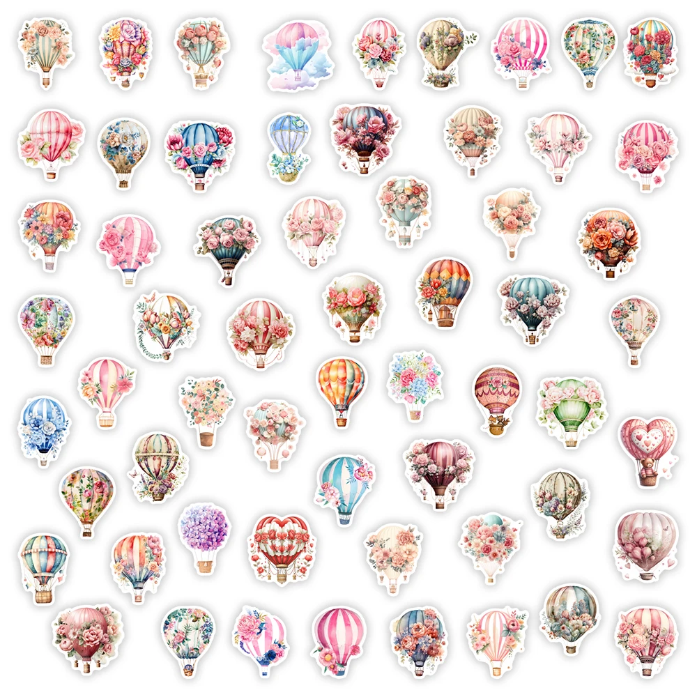 Watercolor Flower Balloon Stickers DIY Kids Gift Decal for Laptop Phone Scrapbook Luggage Decorative Bottle Graffiti Waterproof