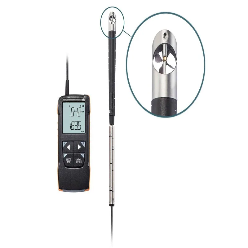 Hot wire anemometer air volume air temperature test