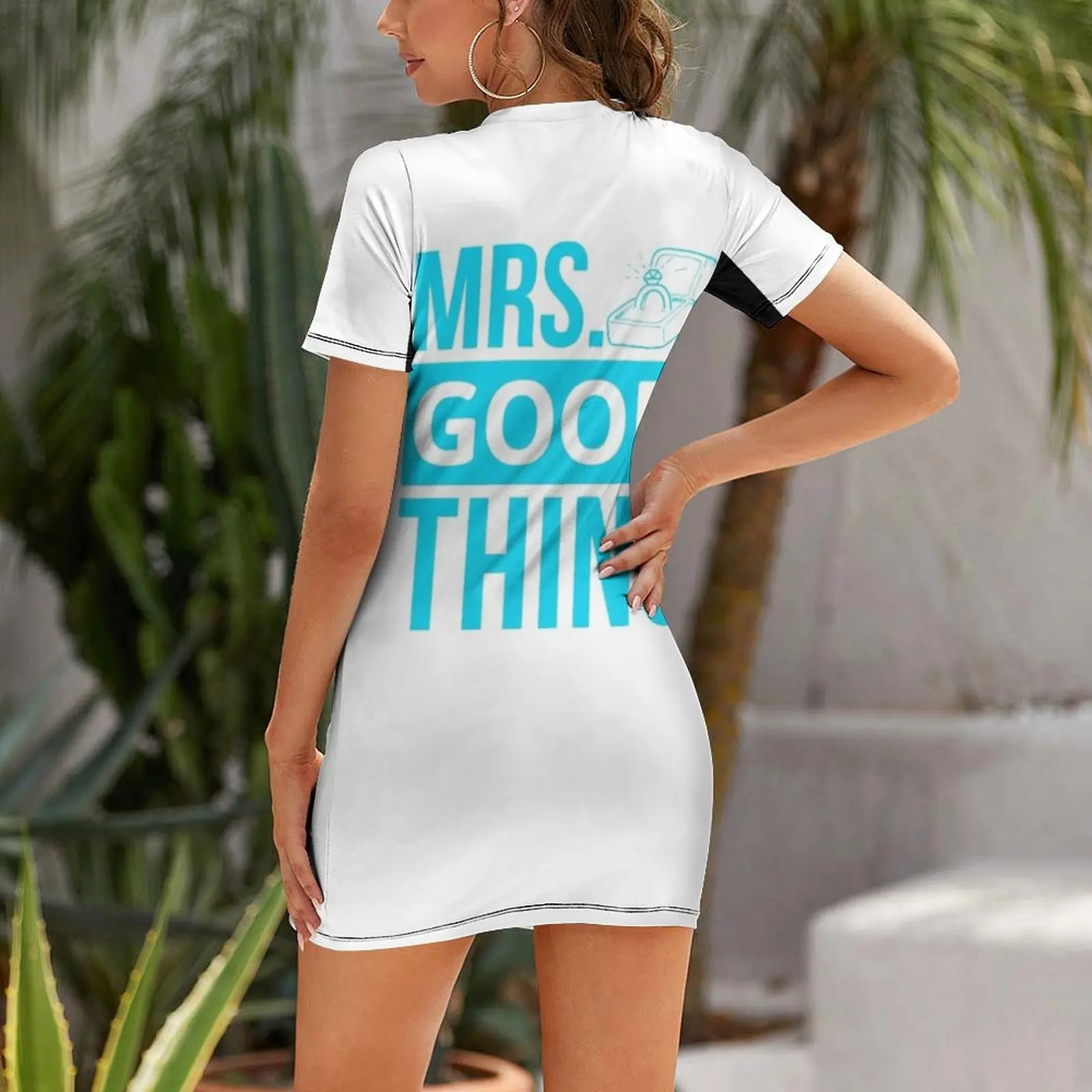 Mrs Good Thing Camiseta - Mulher engraçada citação dia dos namorados, casal legal vestido de manga curta vestido elegante vestidos de noite senhoras