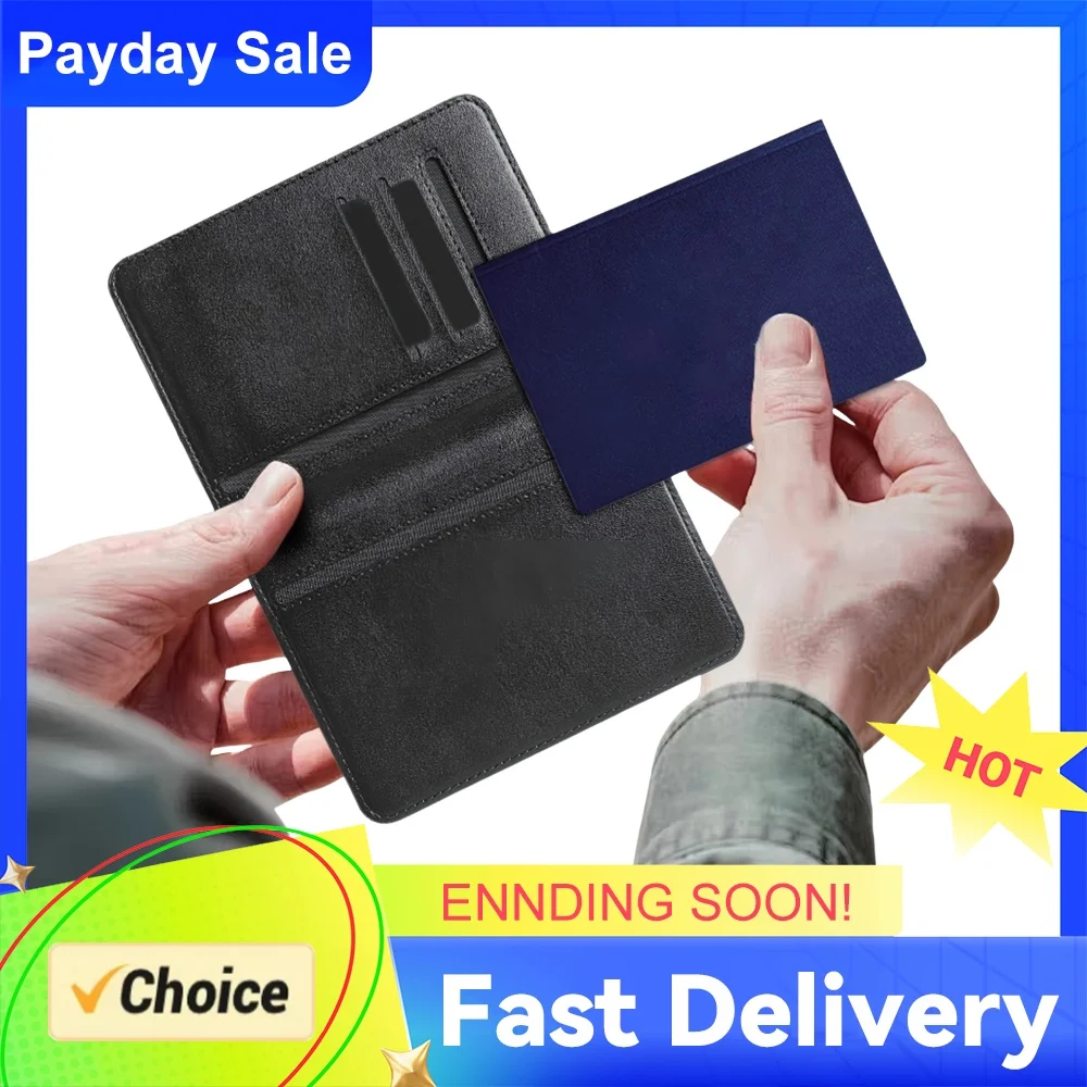 Location Network Passport Holder Anti-Lost Smart Tracker PU Leather Multi-Slot Card Travel Wallet Wireless Charging for
