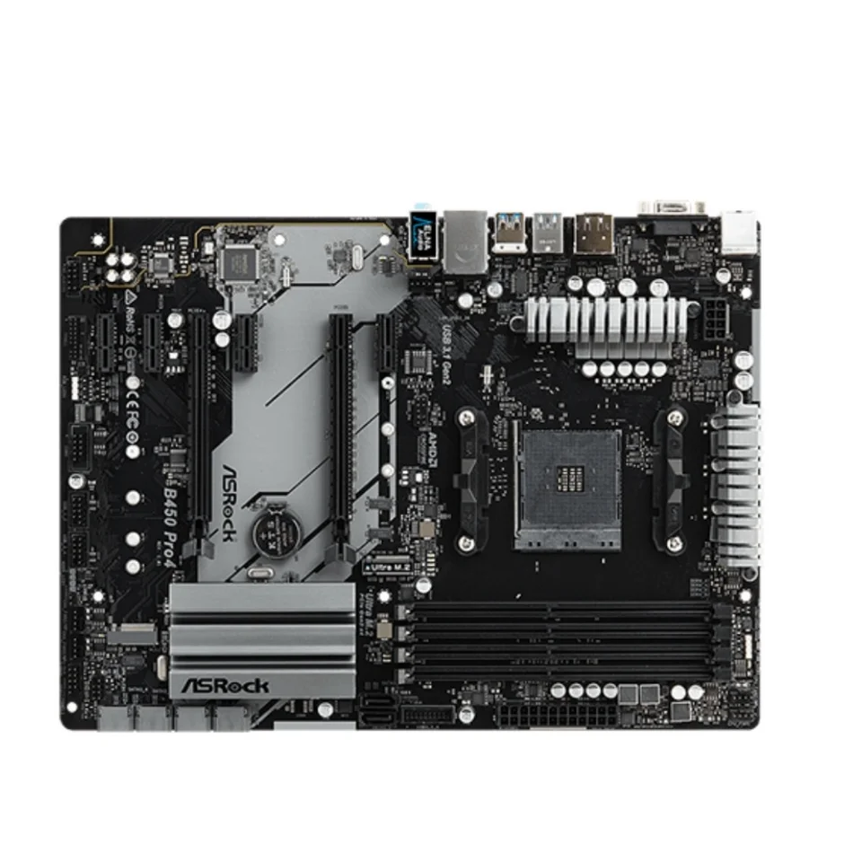 ASRock-B450 Pro4マザーボード、amd b450、ddr4メモリ、am4メイン