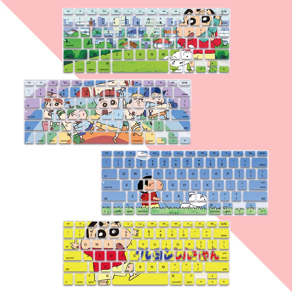 US Layout Soft Silicone Cute Crayons Shinchans Keyboard Cover for Macbook pro A1278 A1286 Retina A1425 A1502 A1398 Air A1369