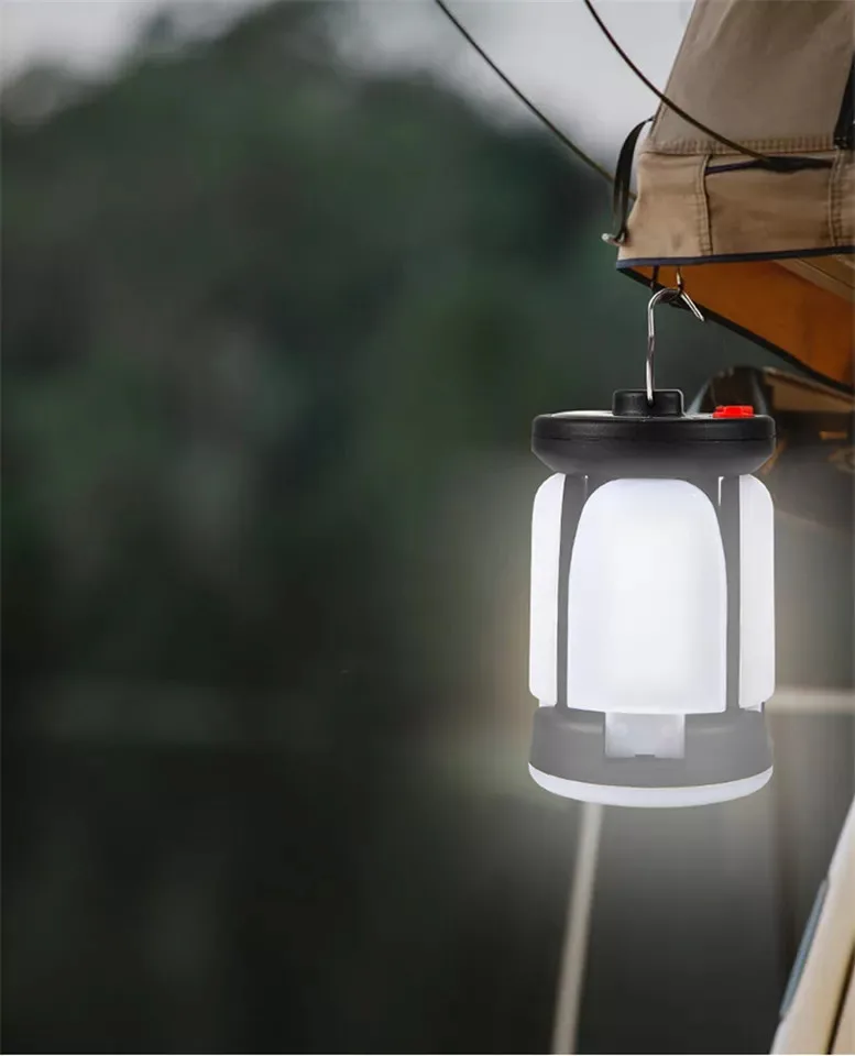 Camping Lantern Portable Led Light Hanging Solar or Usb Garage Lamp Emergency Camp Foldable Four Leaf Lantern for Outdoor Hiking