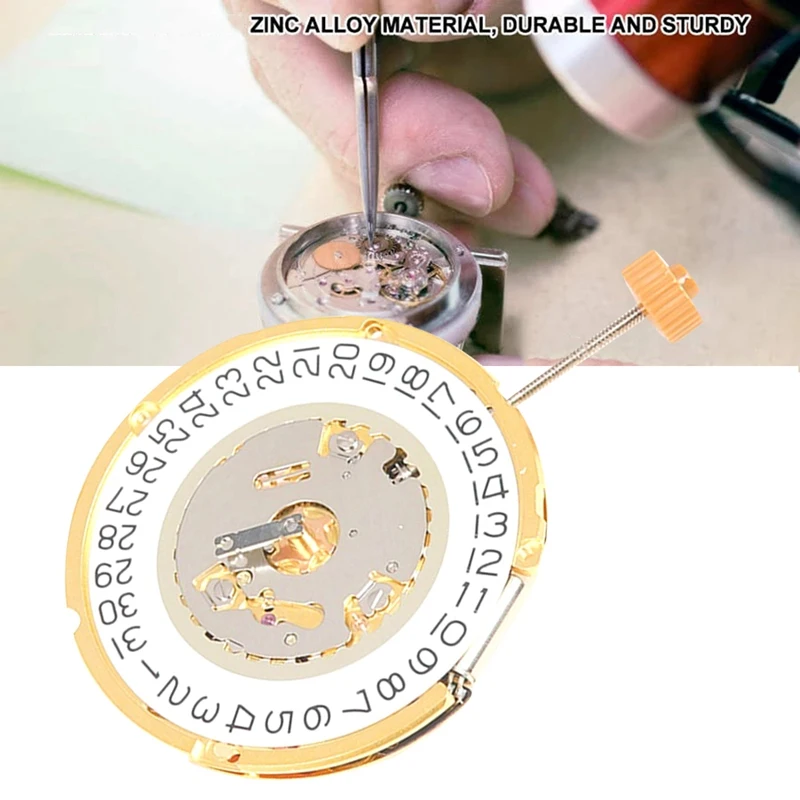 Movimento dell'orologio 6004D Movimento dell'orologio al quarzo con calendario a 3 in punto e mezzo ago 6004 Sostituzione del movimento dell'orologio al quarzo per RONDA