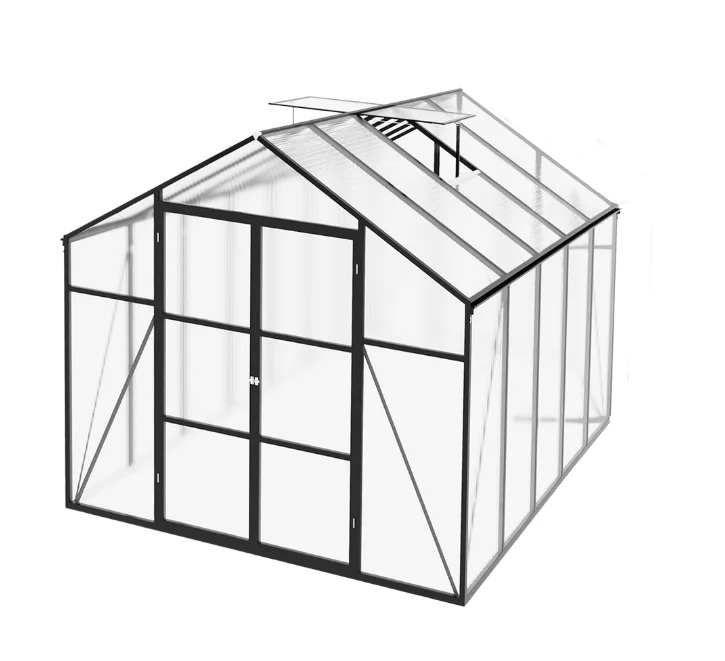 rt-Prefab Insulated Eco-Friendly Nature Aluminum Alloy Frame Walk-in Portable Modular Polycarbonate Garden Hobby Greenhouse！