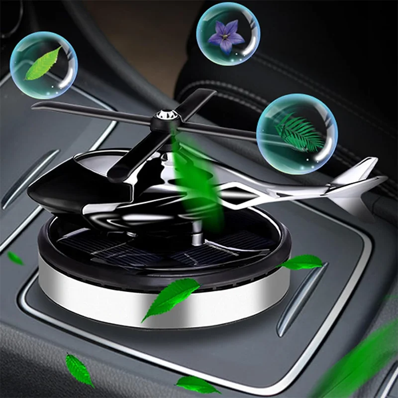 Car Fragrance Diffuser Ornament Helicopter-shaped Solar Powered Car Aromatherapy Decoration Air Fresher Auto air-freshener