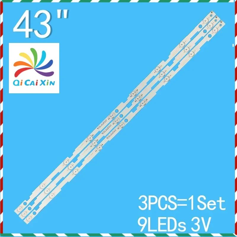 3PCS/Set New LED Lamp Bars CRH-P43KP30300309641-REV1.5 B Backlight Strips RF-AJ430S30-0901S-09 A1 Array Matrix Line Rulers Bands