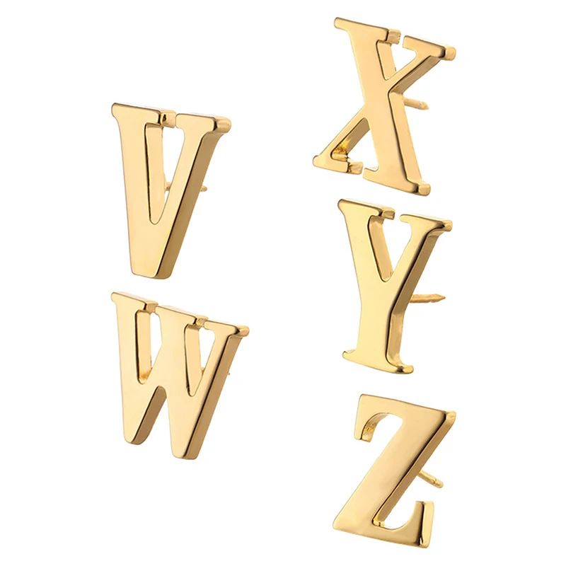 B*High Quality 1PC Classic Style Gold Letter A-Z Metal Brooch Women Men's Lapel Pin Women's Hat Scarf Backpack Badge Jewellery view 4