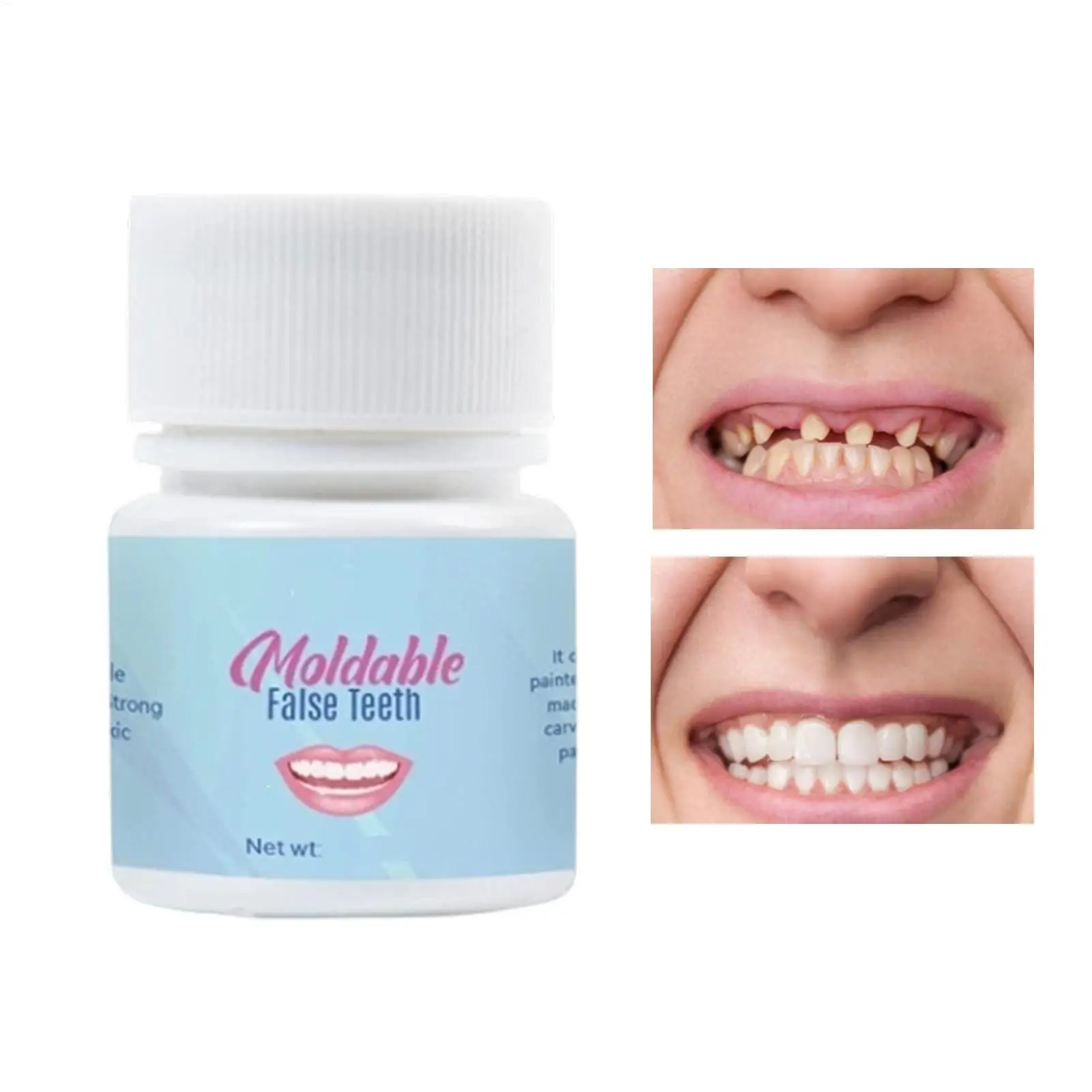 Temporary Tooth Repair Kit Natural Color DIY Moldable Denture Fake Teeth Beads Tooth Repair Kit for Missing Chipped Replacement
