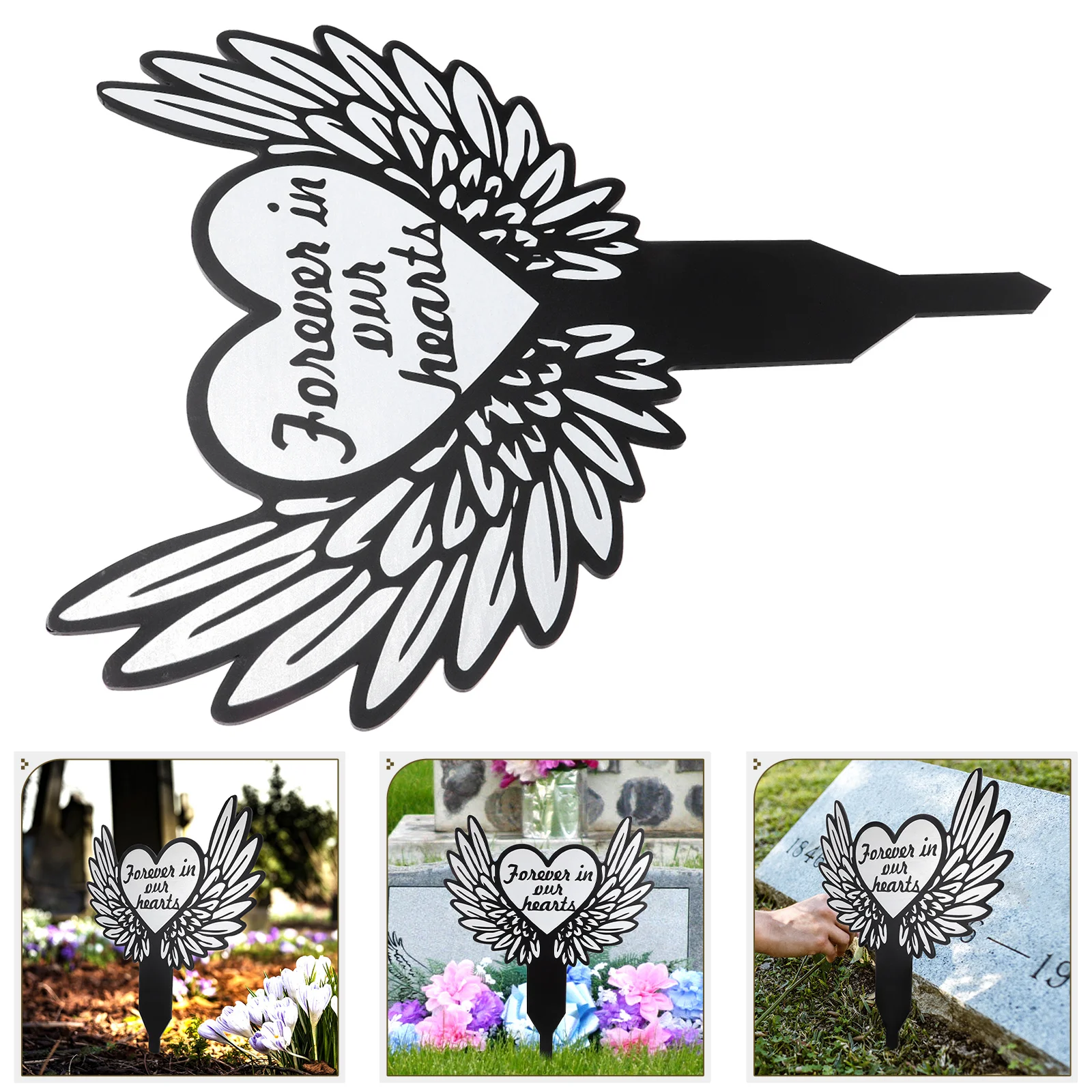 

Memorial Sign Marker Cemetery Memorial Pile Acrylic Stake Grave Decor Sign Outdoor Decorations Plaque Water Proof Garden