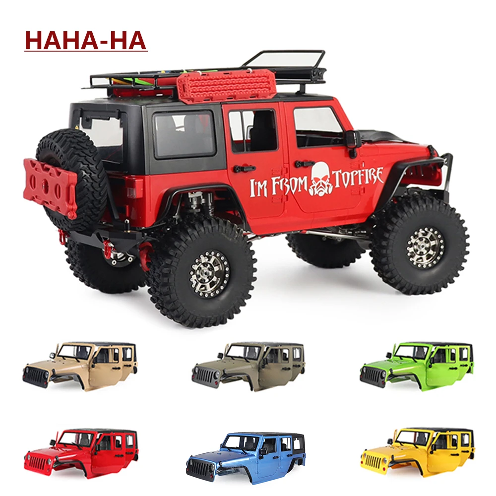 313mm Wheelbase Jeep Wrangler JK Rubicon 4 Door Hard Body Shell Kit for 1/10 RC Crawler Car Axial SCX10 90046 90047 RGT EX86100