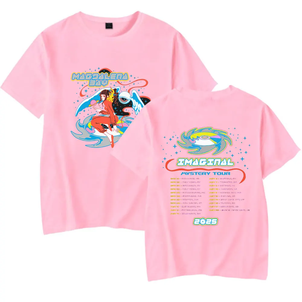 Magdalena Bay 2025 Tour Merch تي شيرت بأكمام قصيرة للجنسين صيفي غير رسمي موضة تصميم أنيق تي شيرت رياضي