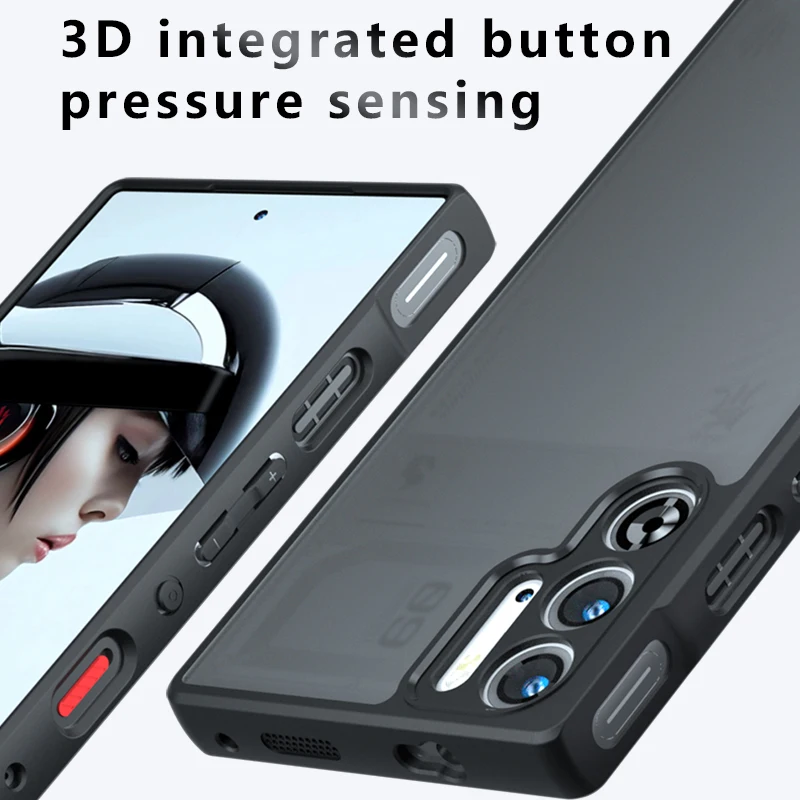 Case for Red Magic 9Pro+ Soft TPU Frosting Hard PC Minimalist Anti Slip Drop FingerPrtint Fall Prevention nubia 9 E-sports Cover