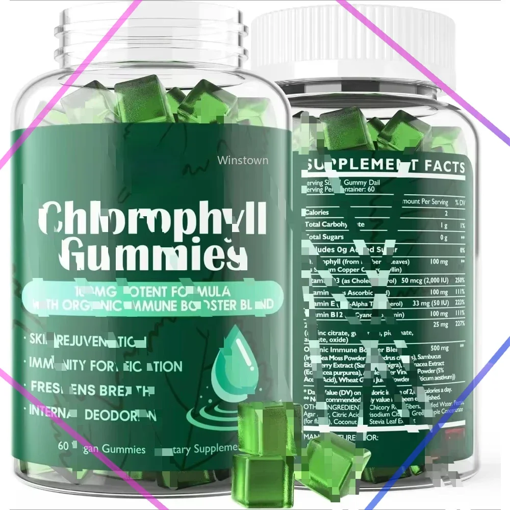 

Sugar Free Chlorophyll Gummies - with Unfiltered ACV, 60 Count- healthy partner