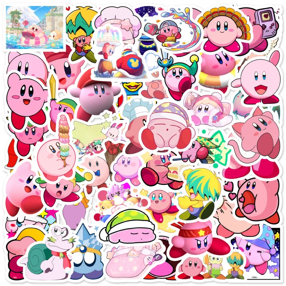 50/100/200pcs Non-repetitive Cute Kirby Children's Graffiti Waterproof Stickers