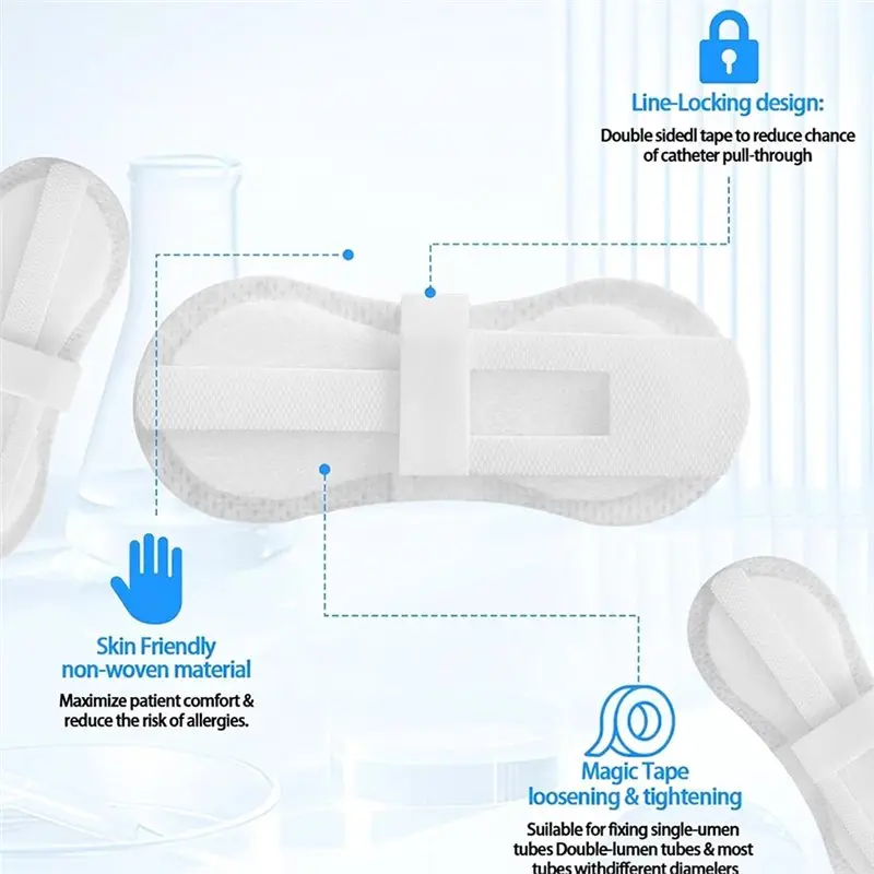 ABIT 30 Pcs Catheter Stabilization Device Self Adhesive Catheter Holder Feeding Tube Holder Sticker Patch