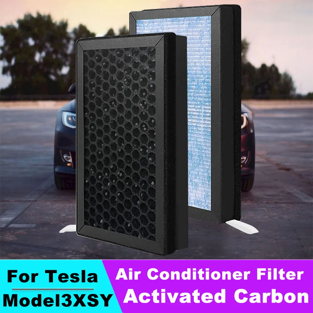 Air Conditioner Filter For Tesla Model 3 X S Y HEPA Activated Carbon Air Filter Auto Element Replacement Kit Cabin Air-Filters