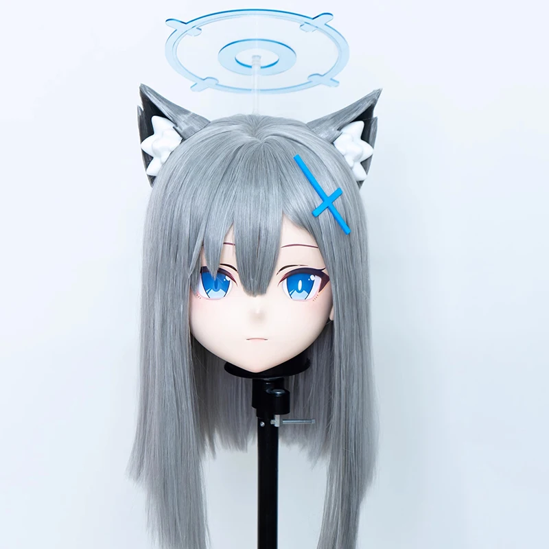 Customize Character Crossdress Female/Girl Resin Full Head With Lock BJD Mask Cosplay Japanese Anime Game Role Kigurumi Mask