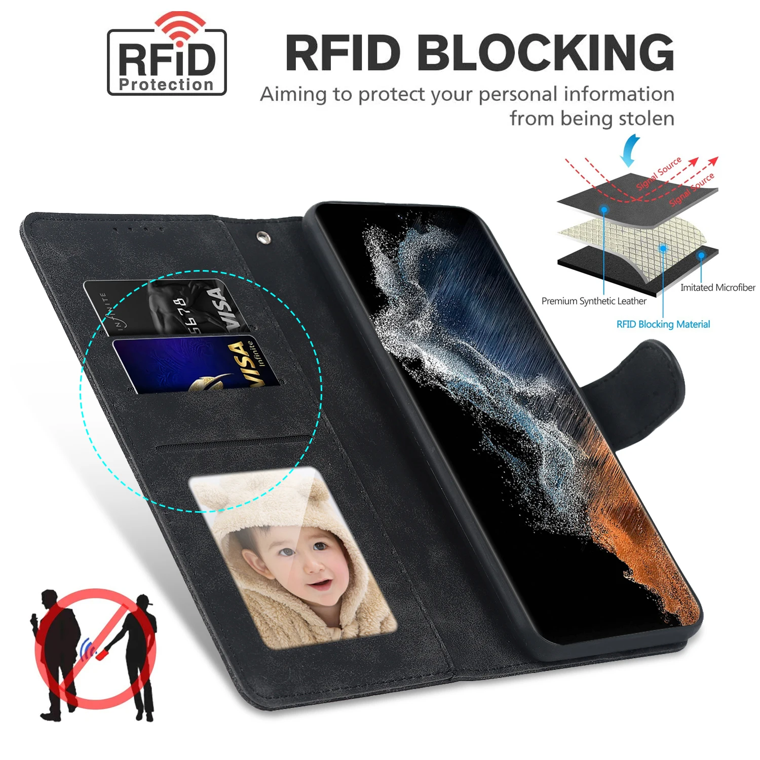 Luxury Leather Case For Samsung Galaxy S23 Ultra S22 Plus S21 FE S20 S10 S9 NOTE 20 10 9 8 Card Pocket Wallet Cover With Lanyard