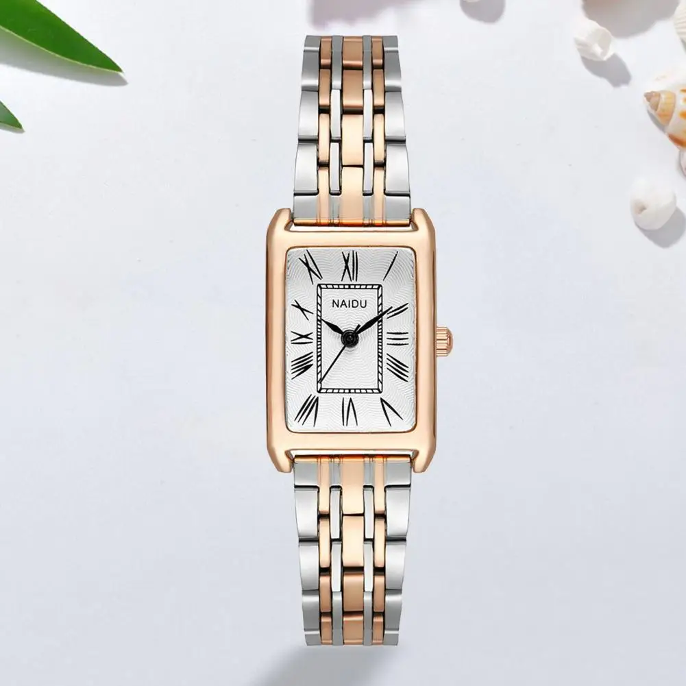 Lady Wristwatch Stainless Steel Belt Women Watch Rectangular Dial Fashion Accessories Minimalist Lady Quartz Wristwatch