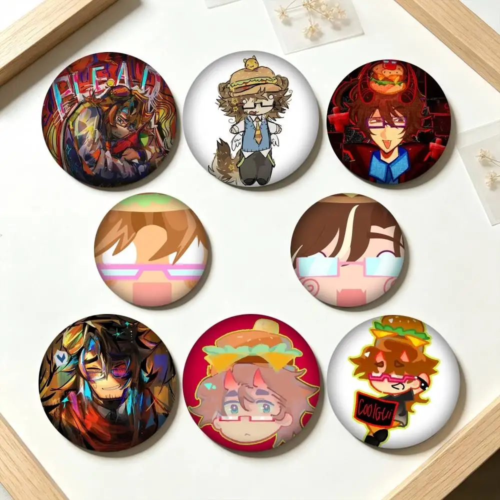 007n7 Burger Hat  25mm 32mm 44mm 58mm 75mm Brooches Badges Pins for Accessories Gift